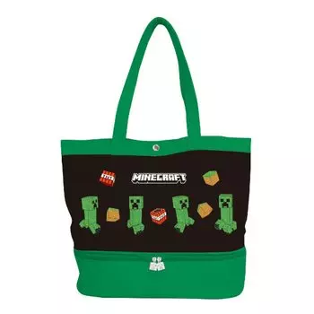 Сумка-тоут Minecraft Vinyl Tote с карманом Minecraft K Company, зеленая, Ш295 x В400 x Г164 мм MCT-PV-GN