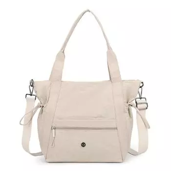 Сумка-тоут, многофункциональная, большая вместимость, женская сумка через плечо, легкая нейлоновая сумка через плечо бежевый