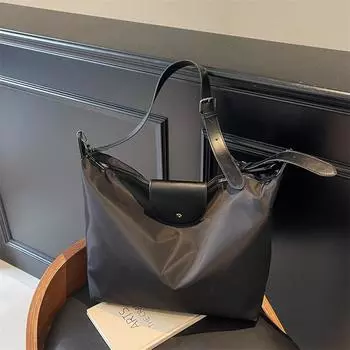 Сумка-тоут на одно плечо для мужчин и женщин, сумка-тоут через подмышку для женщин чёрный