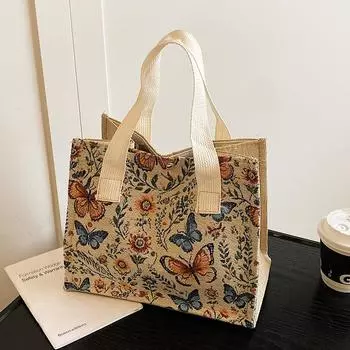 Сумка-тоут на одно плечо для женщин Новая холщовая сумка Ins Niche Lazy Style Tote Class Commuter Bag