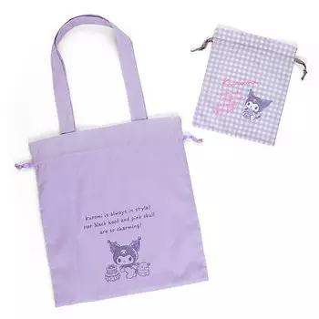 Сумка-тоут на шнурке Kuromi Kuromi Travel Goods Character 38 x 1 x 42 см 512320 Путешествие Homecoming Obon New Outing [Sanrio] Kuromi-chan Год