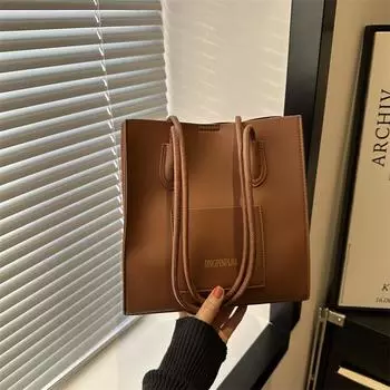 Сумка-тоут Niche большой емкости 2024 женская весенняя сумка подмышку модная фактурная сумка через плечо изысканная мягкая кожаная женская сумка чёрный