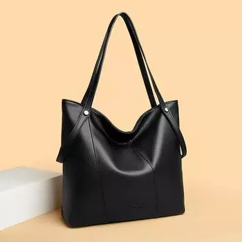 Сумка-тоут Niche Commuter женская из мягкой кожи премиум-класса, большая вместимость, сумка через плечо чёрный