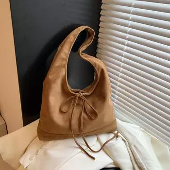 Сумка-тоут Niche Design из замши и бархата в стиле ретро, матовая, большая вместимость, через одно плечо