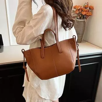 Сумка-тоут Niche Design, плиссированная сумка через подмышку, большая вместительная сумка для покупок, модная сумка для купюр через плечо чёрный