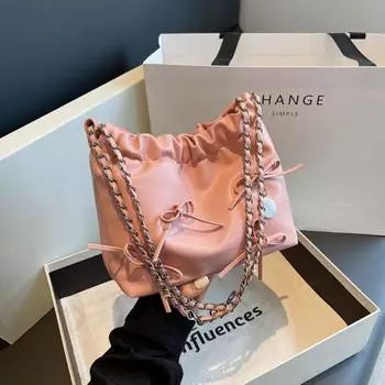 Сумка-тоут Niche для поездок на работу, высококачественная женская сумка-цепочка с бантом, новая простая сумка через плечо one size fits all