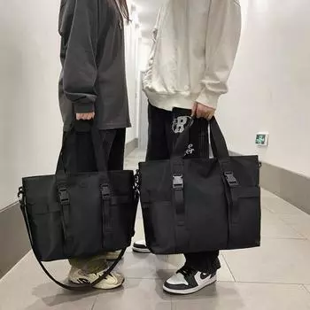 Сумка-тоут, новая мужская сумка, сумка через плечо из холста, модная брендовая сумка большой вместимости на одно плечо, классическая компьютерная сумка