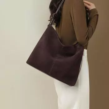 Сумка-тоут, новая осенне-зимняя женская сумка из натуральной кожи, большая вместительная сумка подмышкой, модная сумка через плечо для поездок на работу