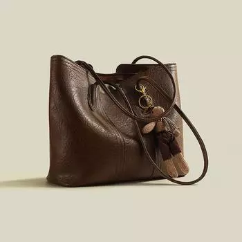 Сумка-тоут, новая осенняя женская сумка из кожи, ретро, большая вместительная сумка через плечо, мягкая кожаная сумка для поездок на работу