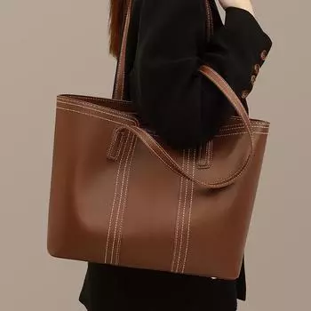 Сумка-тоут, новая женская сумка, большая вместительная сумка для поездок на работу, высококачественная универсальная сумка из натуральной кожи через плечо