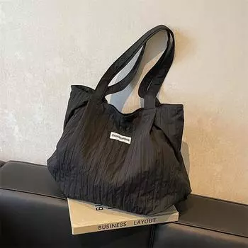 Сумка-тоут Outer order Casual Universal Lazy Style, новая фактурная студенческая сумка через плечо, большая вместимость, универсальная сумка под мышкой