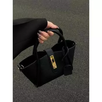 Сумка-тоут премиум-фактуры 2024 года, новая модная повседневная сумка-мессенджер для поездок на работу и обратно чёрный
