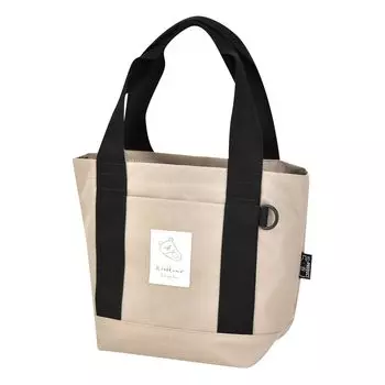Сумка-тоут Rilakkuma Mini Tote с водоотталкивающими свойствами для поездок на работу и обратно, милые товары для персонажей rilakkuma0025, бежевая [Marimo Craft], на молнии, женская, школьная, дорожная,