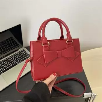 Сумка-тоут с бантом, большая вместительная женская сумка-тоут 2024 года, новинка для подмышек, свадебная сумка для невесты Tide чёрный