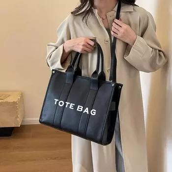 Сумка-тоут с буквенным принтом, кожаная женская сумка через плечо, сумка под мышками