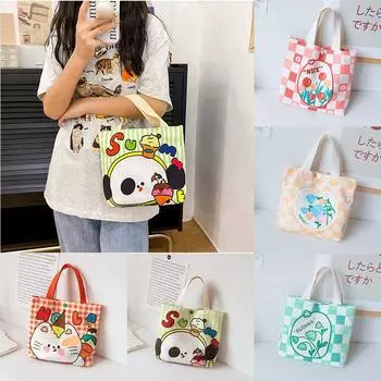 Сумка-тоут с изображением тюльпана и мультяшным рисунком собаки Orange Cat