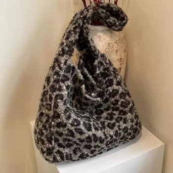 Сумка-тоут с леопардовым принтом для женщин, большая вместимость, сумка через плечо для поездок на работу, женская