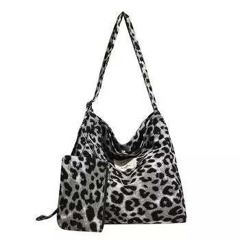 Сумка-тоут с леопардовым принтом, женская сумка через плечо, шикарная сумка через плечо