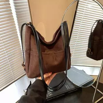 Сумка-тоут с матовой текстурой для женщин, осенне-зимний, в стиле ретро, универсальный, большой емкости, через плечо, для поездок на работу 30*8*27 красный