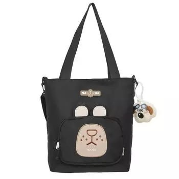 Сумка-тоут с принтом медведя, мультяшная студенческая сумка на плечо фиолетовый