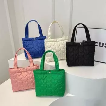 Сумка-тоут с пуховой подкладкой из хлопка, однотонная, пуховая, подмышечная, модная, облачная, женская синий