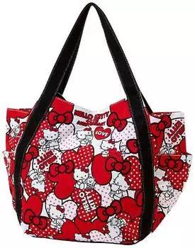 Сумка-тоут Sanrio Hello Kitty 40th Design с сердечками из ленты и
