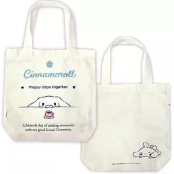 Сумка-тоут Sanrio из хлопка, хлопкового холста, большой емкости, с разным рисунком, милый персонаж Cinnamoroll B