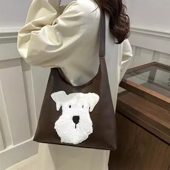 Сумка-тоут Сезон Большая вместимость Простая модная сумка через плечо с рисунком щенка Женская сумка