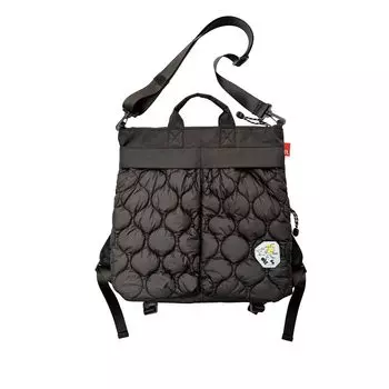 Сумка-тоут Snoopy Peanuts, рюкзак A4 8407, стеганая, 3-сторонняя, наплечная сумка IP Theoru Puff, ЧЕРНАЯ [Routeto] Peanuts-9R [01]