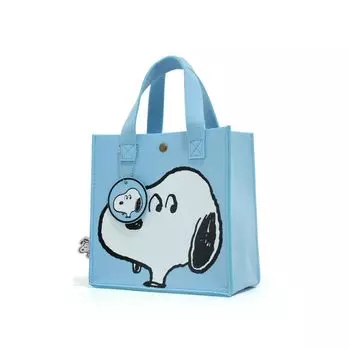 Сумка-тоут Snoopy Сумка для ланча Большая вместительная сумка из фетрового материала Легкая сумка Сумка для поездок в школу Синяя сумка для мам