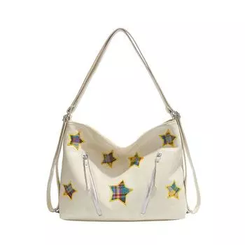Сумка-тоут Star, женская, большая вместительная сумка через плечо, студенческая, для поездок на работу и обратно белый