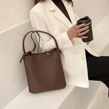 Сумка-тоут, сумка-ведро, женская сумка большой вместимости, весенне-летняя сумка через плечо на одно плечо, сумка для поездок на работу чёрный