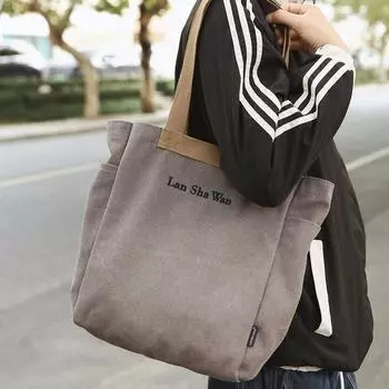 Сумка-тоут унисекс в литературном стиле с надписью «Niche Letter» на плечо, корейская, для отдыха, для студентов, для занятий, портативная, из холста красный