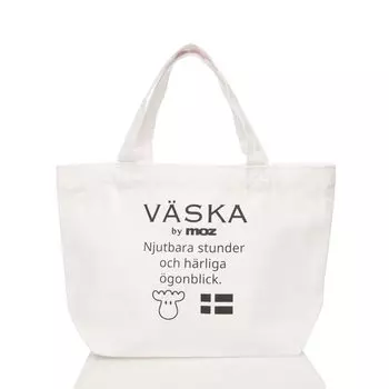 Сумка-тоут VASKA by Veska унисекс, легкая холщовая мини-сумка размера S, эко-сумка для уроков, эксклюзивная белая [Mozu] женская мужская VZHE-01A [Товар Amazon! ]