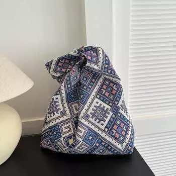 Сумка-тоут в этническом стиле для старшеклассников, вместительная, женская, ins2024, новая модная сумка через плечо для поездок на работу зелёный