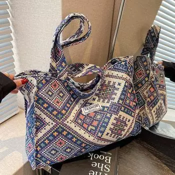 Сумка-тоут в этническом стиле для старшеклассников, женская модная сумка через плечо для поездок на работу красный