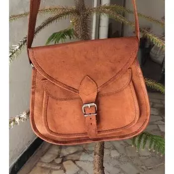 Сумка-тоут в стиле хиппи из натуральной кожи, винтажная женская сумка через плечо через плечо 9 x 11 x 4 in коричневый