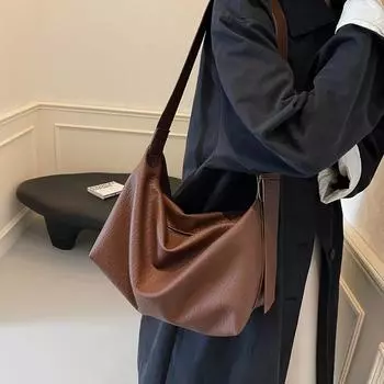 Сумка-тоут в стиле ретро 2024 года, новая модная универсальная сумка через плечо большой вместимости, сумка для подмышки