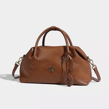 Сумка-тоут в стиле ретро Бостон, простая, для поездок на работу, большая вместимость, сумка на одно плечо коричневый