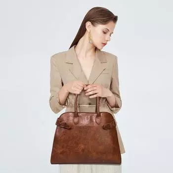 Сумка-тоут в стиле ретро, новая высококачественная однотонная женская сумка большой вместимости, сумка для поездок на работу и обратно на продажу коричневый