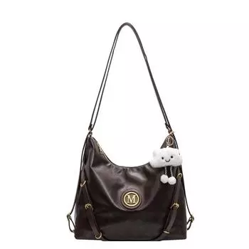 Сумка-тоут в стиле ретро, очень большая женская сумка 2024 года, новый высококачественный мягкий рюкзак, многофункциональная сумка-мессенджер через плечо чёрный