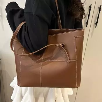 Сумка-тоут в стиле ретро в гонконгском стиле для женщин, новая сумка для поездок на работу в корейском стиле, модная ручная сумка через плечо большой емкости