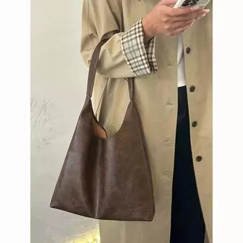 Сумка-тоут в винтажном стиле для колледжа, новая мягкая кожаная сумка класса «люкс», сумка через плечо для поездок на работу, вместительная сумка для матери и ребенка
