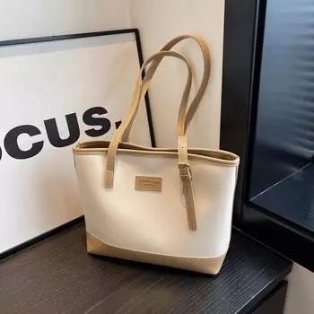 Сумка-тоут женская 2024 года, новая большая сумка для поездок на работу, осенне-зимняя ретро-сумка, универсальная сумка через плечо, сумка высокого класса чёрный