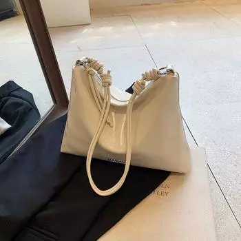 Сумка-тоут женская 2024 года, новая модная высококачественная сумка подмышкой, женская сумка через плечо большой емкости, большая сумка-мессенджер серебряный