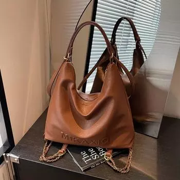 Сумка-тоут женская 2024 новый большой вместительный рюкзак для поездок на работу многофункциональный наплечный рюкзак повседневный рюкзак чёрный