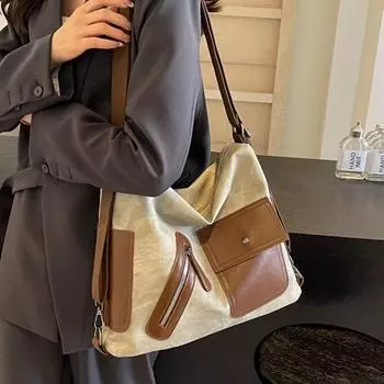 Сумка-тоут женская 2024 новый вместительный рюкзак для поездок на работу универсальная сумка через плечо премиум-класса рюкзак для путешествий на выход синий