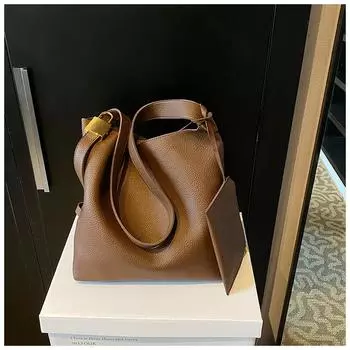 Сумка-тоут женская большая вместимость 2024 новая сумка осенняя высококачественная сумка через плечо студенческая сумка для поездок на работу хаки