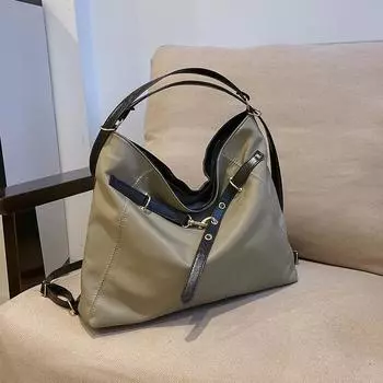 Сумка-тоут женская большая вместительная матовая сумка рюкзак для поездок на работу контрастного цвета дорожный рюкзак-мессенджер