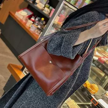 Сумка-тоут женская, большой емкости, весна/лето, женская сумка для поездок на работу, кожаная сумка-ведро, универсальная сумка через плечо из коровьей кожи